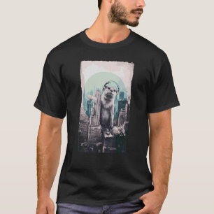 Dj Music Studio Giant Squirrel Standing In City T-Shirt