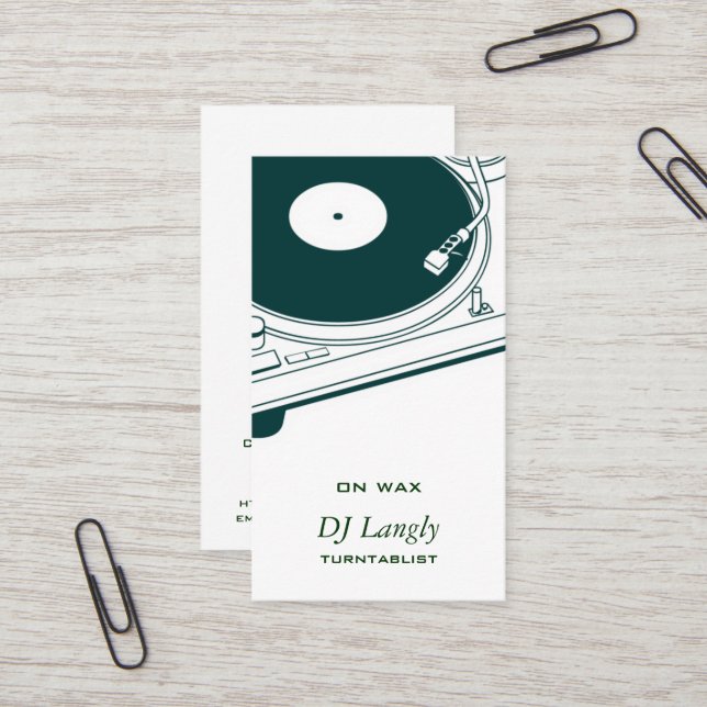 DJ / Music / Turntable Business Card (Front/Back In Situ)