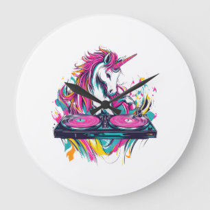 DJ Music Unicorn (1) Large Clock