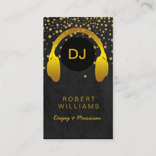 DJ Musician Professional Music Teacher Headphone Business Card (Front)