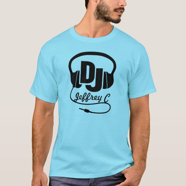 DJ name headphone black graphic t-shirt (Front)