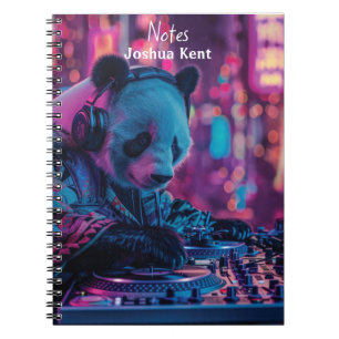 DJ Panda with headphones Notebook