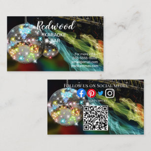 DJ party planner glow stick disco karaoke club Bus Business Card