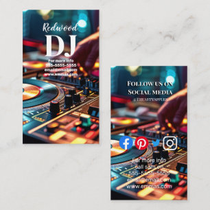 DJ party planner glow stick disco karaoke club Business Card