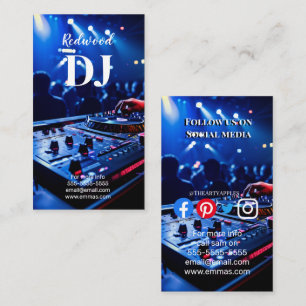 DJ party planner glow stick disco karaoke club Business Card