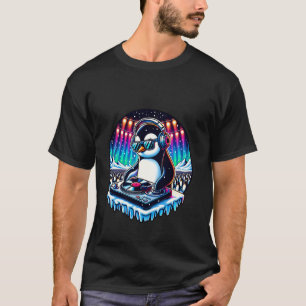 DJ Penguin Party Music Fun Headphones T-Shirt
