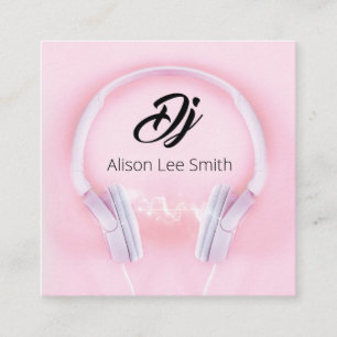 DJ Pink Square Business Card