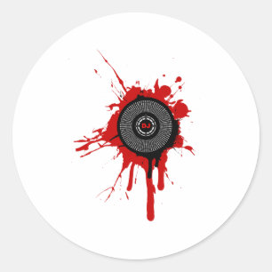 DJ Platter Splatter - Disc Jockey Turntable Deck Classic Round Sticker