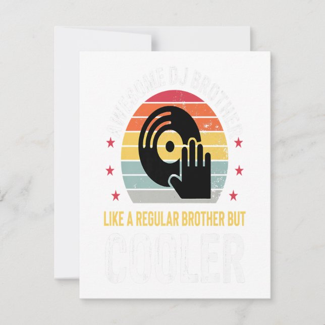 DJ Player Brother Funny Disc Jockey Wedding Gift Invitation (Front)