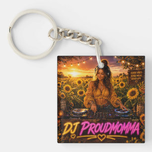 DJ PROUDMOMMA DOUBLE SIDED KEYCHAIN