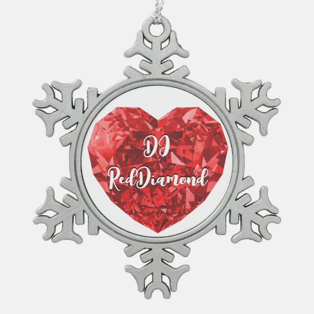DJ RedDiamond Snowflake Framed Ornament (Front)