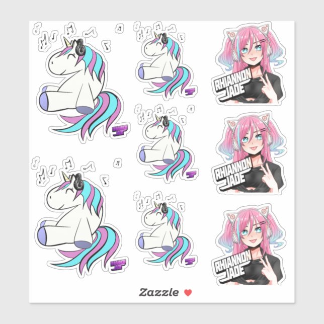 DJ Rhiannon Jade logo pack vinyl sticker/decal (Sheet)
