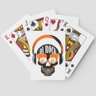 DJ rock skull death club music Playing Cards