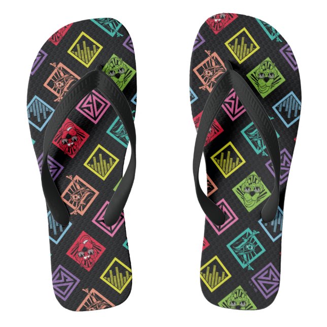 DJ Scooby-Doo Pattern Flip Flops (Footbed)