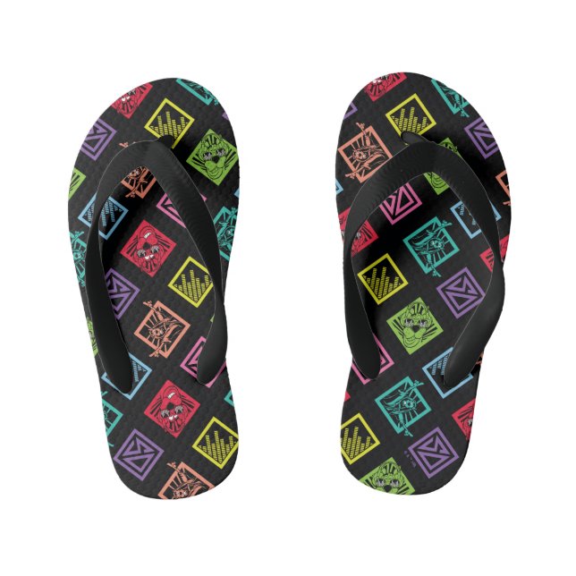 DJ Scooby-Doo Pattern Kid's Flip Flops (Footbed)