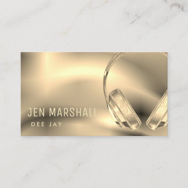 DJ sepia design music headphones Business Card (Front)