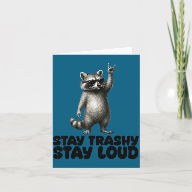 DJ Shades Trash Raccoon Rock Panda Card (Front)