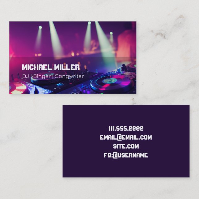 DJ - Singer Business Card (Front/Back)
