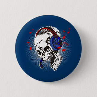 DJ Skull 6 Cm Round Badge