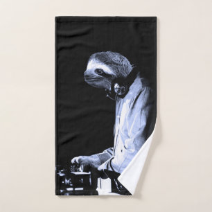 DJ Sloth T-Shirt Hand Towel