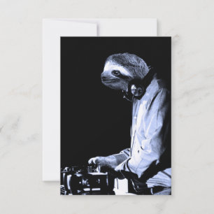 DJ Sloth T-Shirt Thank You Card