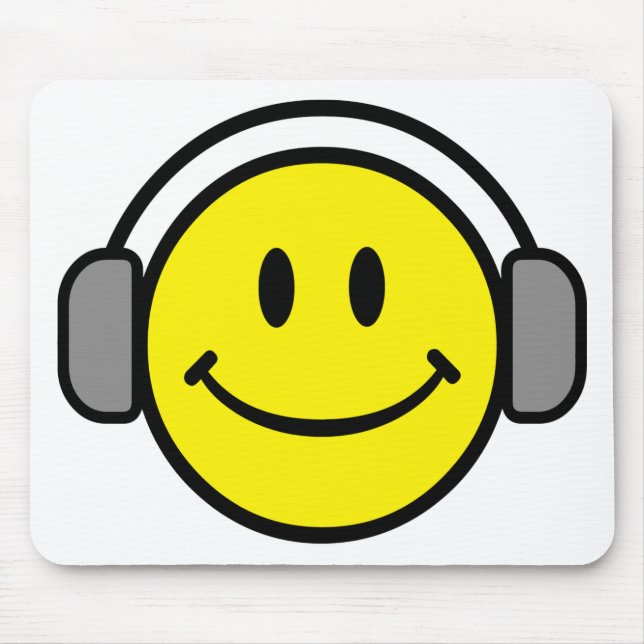 DJ Smiling Face Mouse Mat (Front)