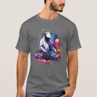 DJ Spaceurntable Disc Jockey Astronaut Mier girl v T-Shirt