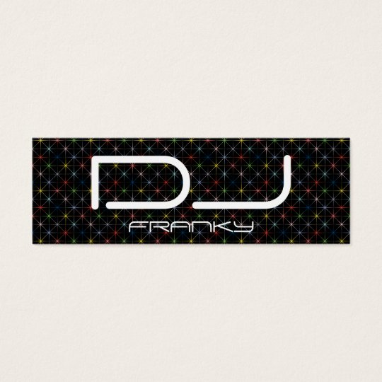 DJ sparkling pastel stars Mini Business Card
