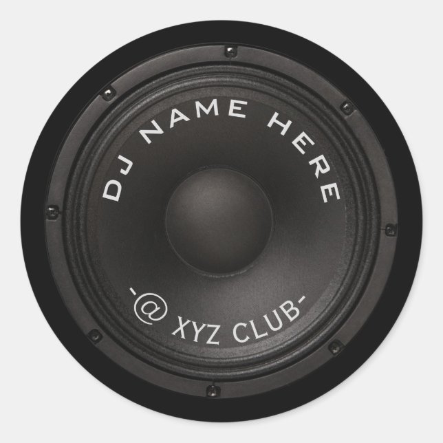 DJ Speaker Classic Round Sticker (Front)