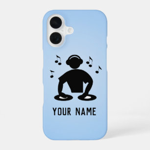 DJ Spinning Records, Disc Jockey for your name iPhone 16 Case
