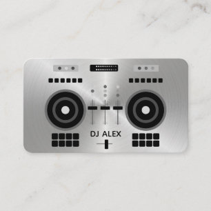 DJ Stainless Steel Metal Faux Modern Business Card