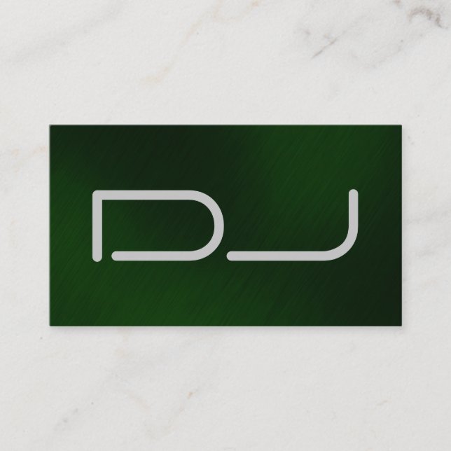 DJ Stylish Modern Green Background Business Card (Front)