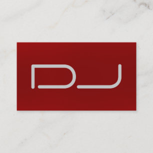 DJ Stylish Red Background Modern Business Card