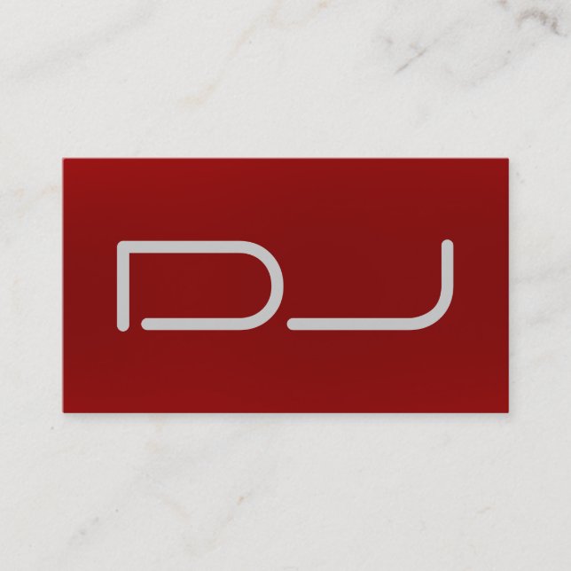 DJ Stylish Red Background Modern Business Card (Front)