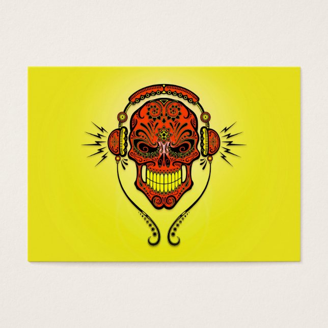 DJ Sugar Skull, red and yellow (Front)