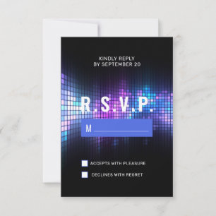 DJ Techno Dance Party Bar Mitzvah RSVP Card