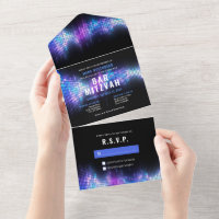 DJ Techno Dance Party BarAll in One Wedding Invite