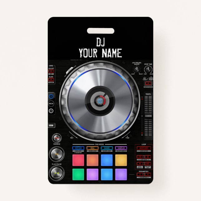 DJ turntable Badge ID Badge (Front)