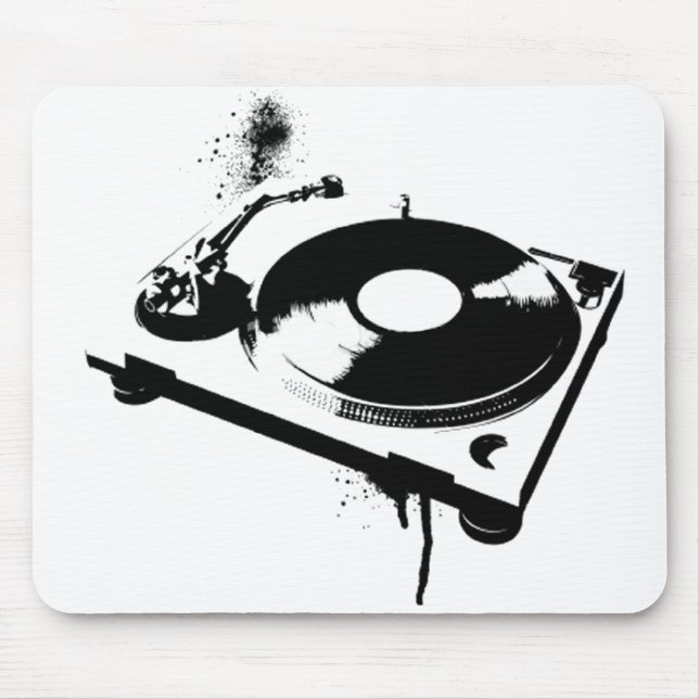 DJ Turntable Mouse Pad | Ibiza House Music Gifts (Front)