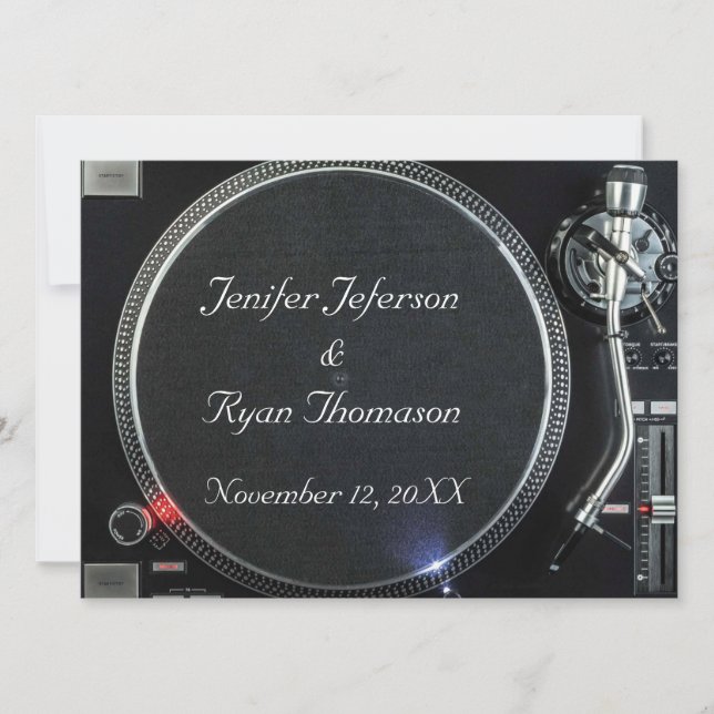 DJ Turntable wedding Invitation (Front)