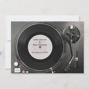 DJ turntable wedding Invitation