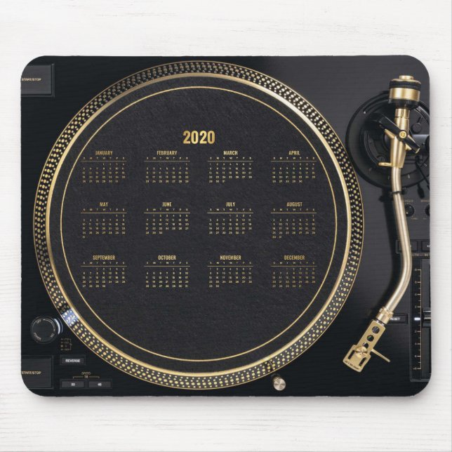 DJ Turntable with calendar 2020 Mousepad (Front)