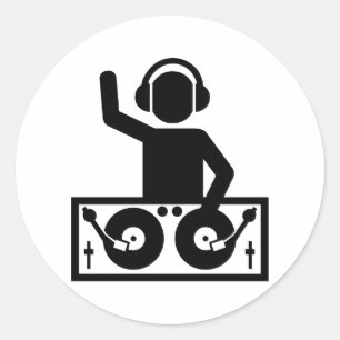 DJ Turntables Classic Round Sticker