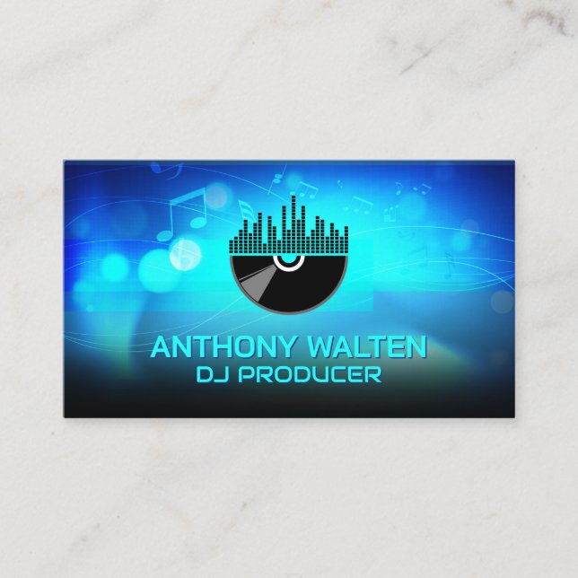 DJ Turntables | Sound Equalizer | Producer Business Card (Front)
