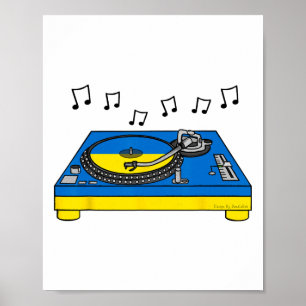 Dj Ukrainian Flag Ukraine Music Producer Musician Poster