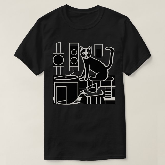 DJ Vinyl Cat T-Shirt (Design Front)