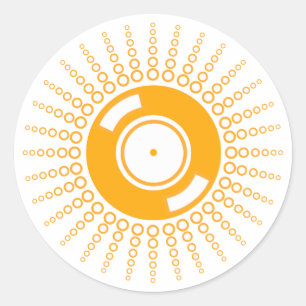 DJ Vinyl Ray - Disc Jockey Record Music DJ Classic Round Sticker