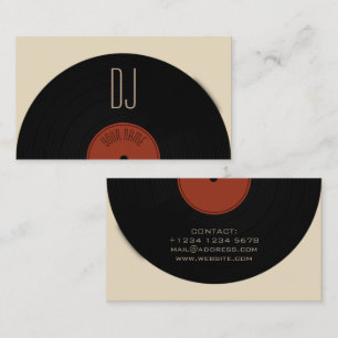 DJ vinyl record plate cover Business Card