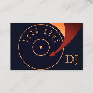 DJ vinyl set illustration cover Business Card
