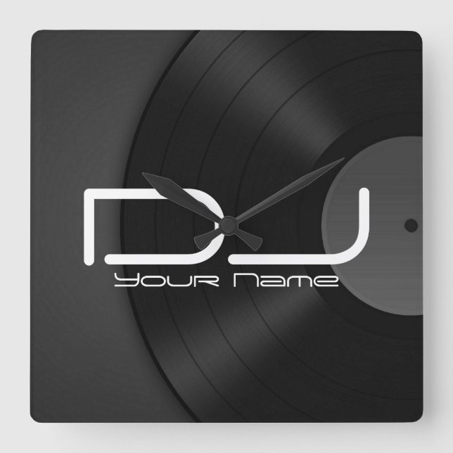 Dj Wall Clock with Vinyl Background (Front)